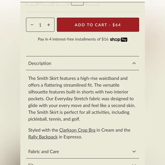 Cream Tennis Skirt - Picture 10 of 11